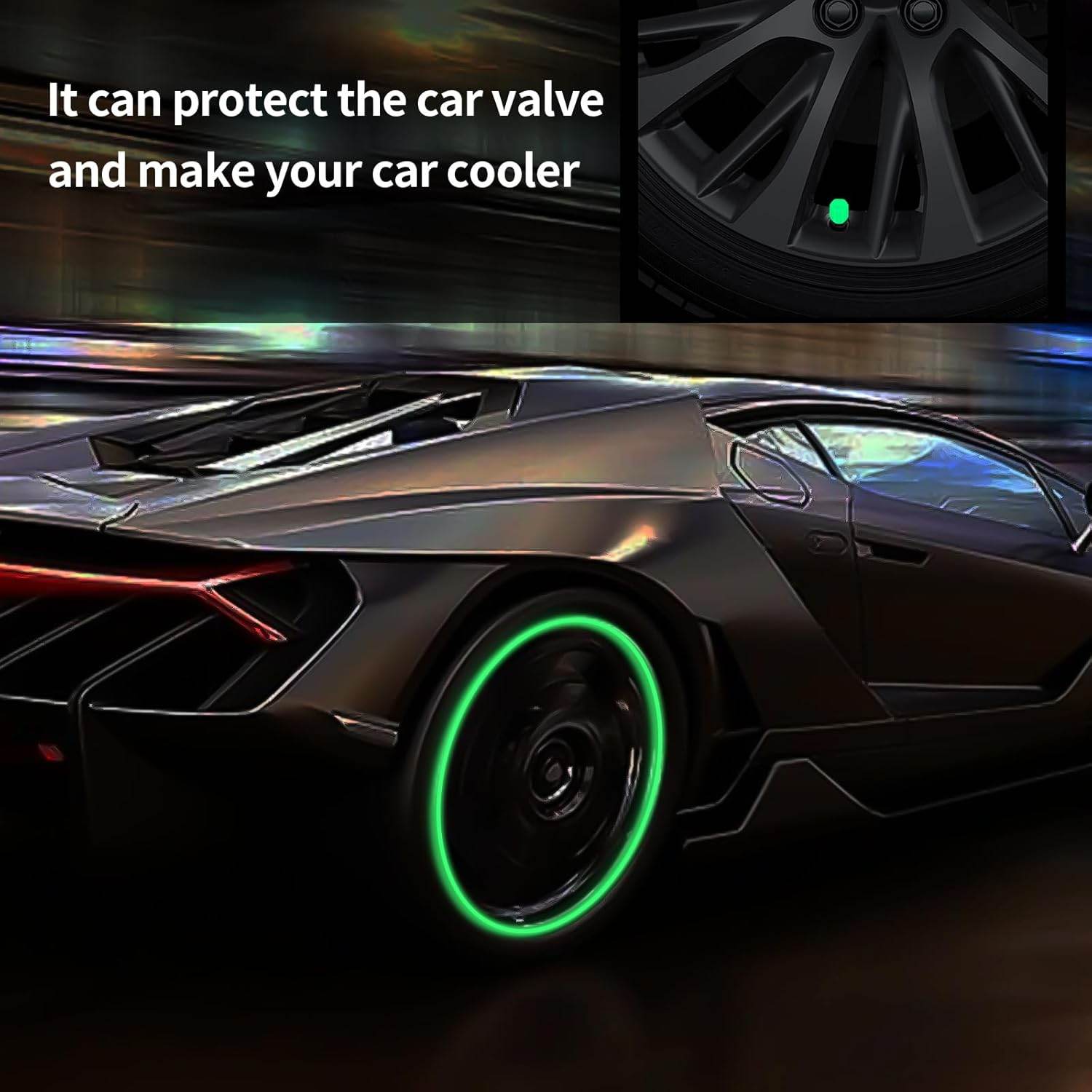 Tyre Valve Caps Luminous Glow Car Tire (100 Pcs Set) - 9XShoppy