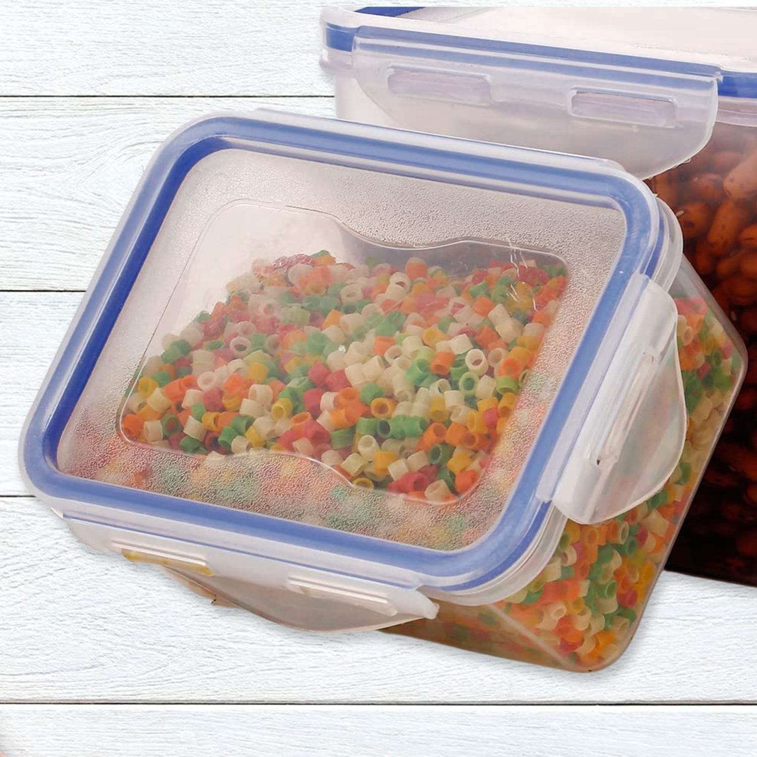 5800 Classics Rectangular Plastic Airtight Food Storage Containers With Leak Proof Locking Lid Storage Container Set Of 3 Pc( Approx Capacity 500ml1000ml1500ml Transparent) - 9XShoppy