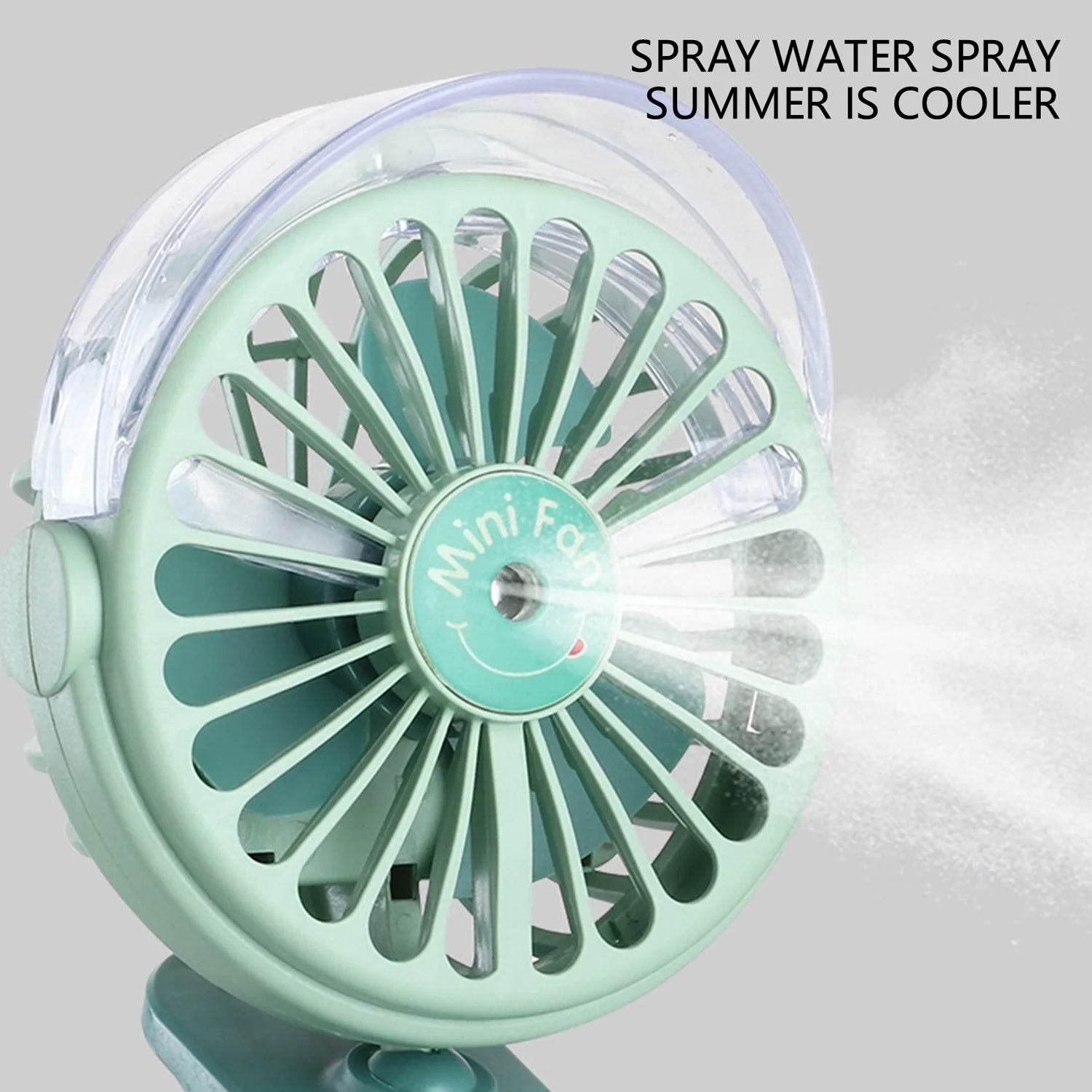 Portable Clip-on Fan Battery Operated With Light Spray - 9XShoppy