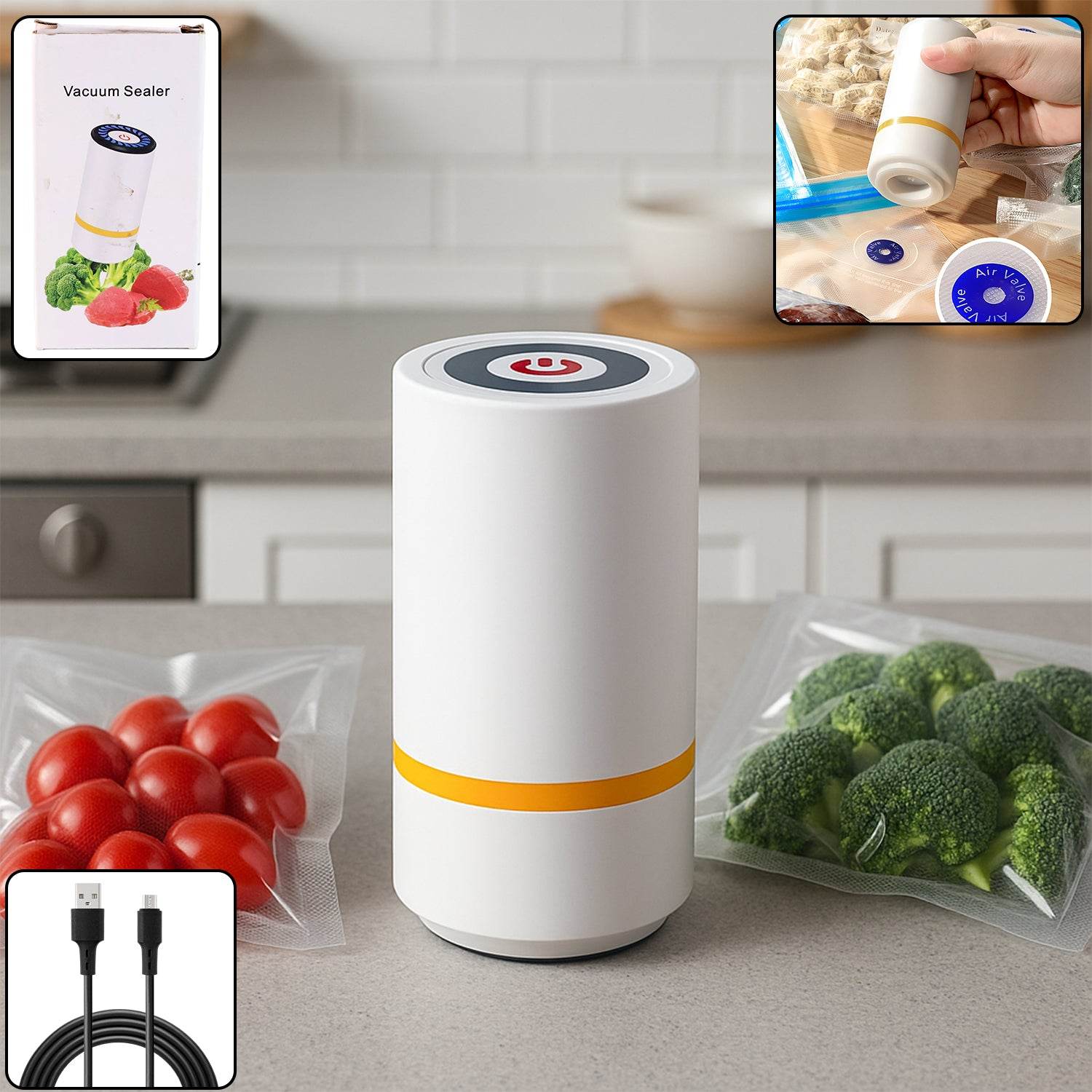 Portable Usb Rechargeable Vacuum Sealer Machine (1 Pc) - 9XShoppy