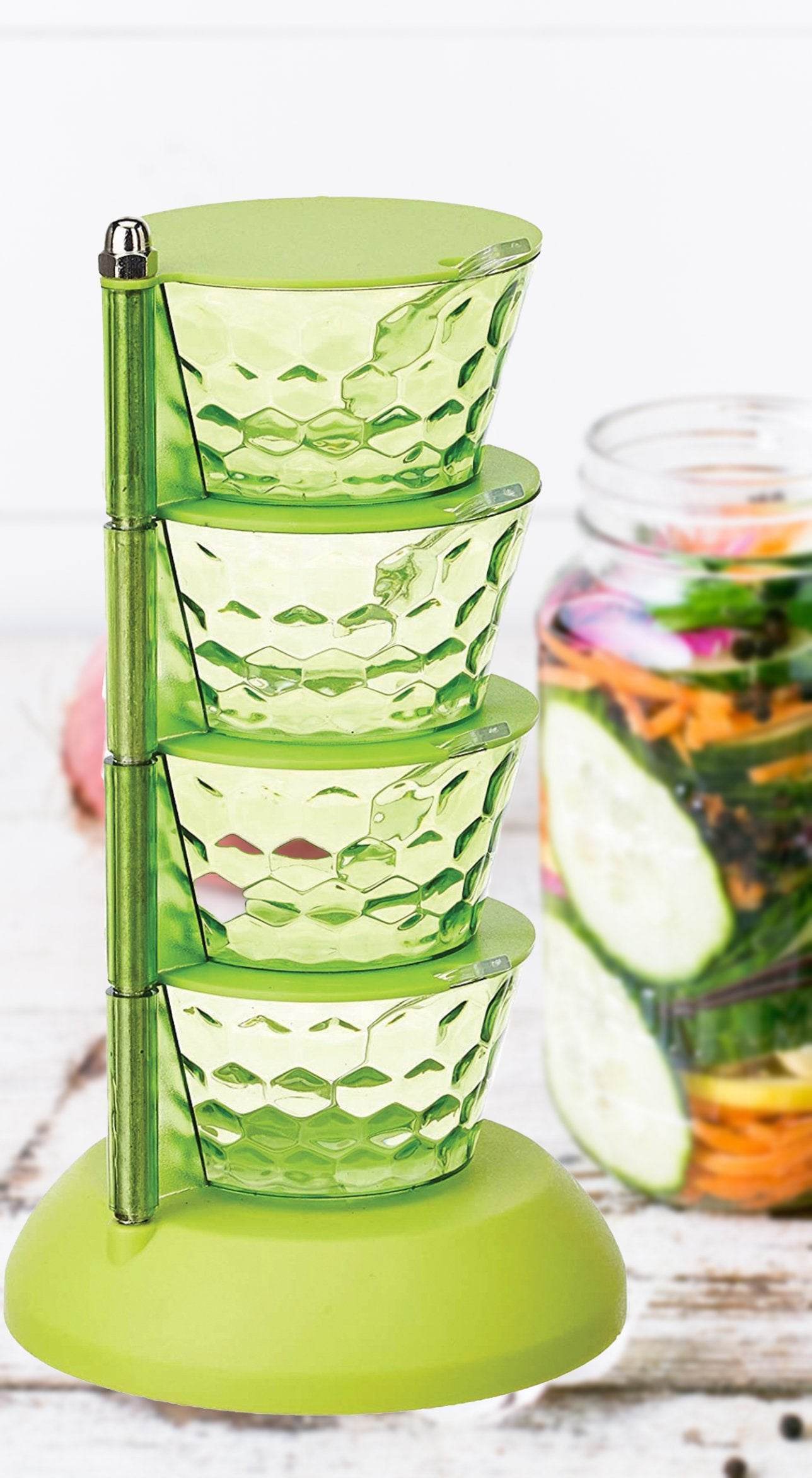 4 In 1 Multipurpose 360 Degree Rotating Pickle Rack Container For Kitchen - 9XShoppy