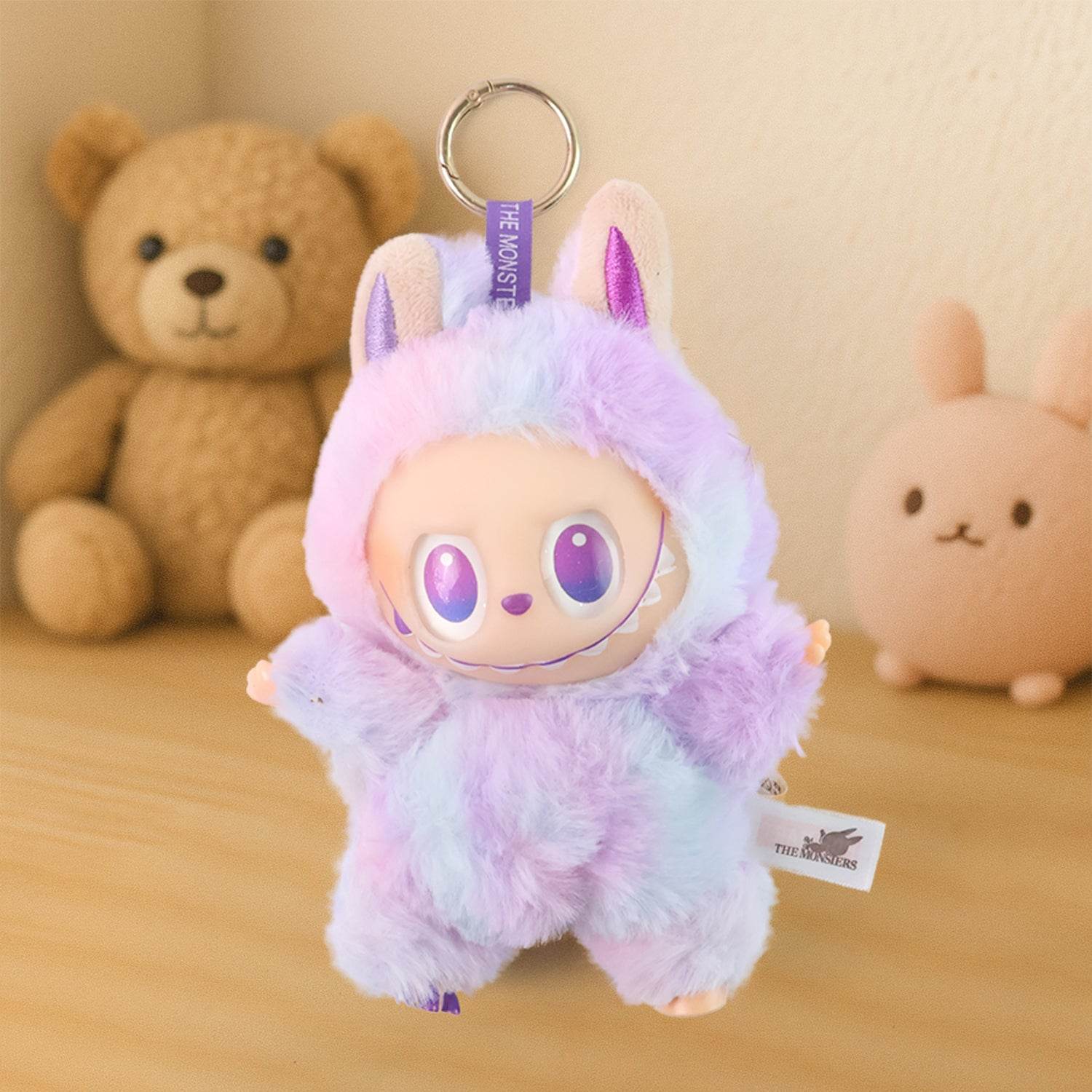Light Purple Plush Toy Cartoon Keychain With Hook Colorful Light Purple (1 Pc) - 9XShoppy