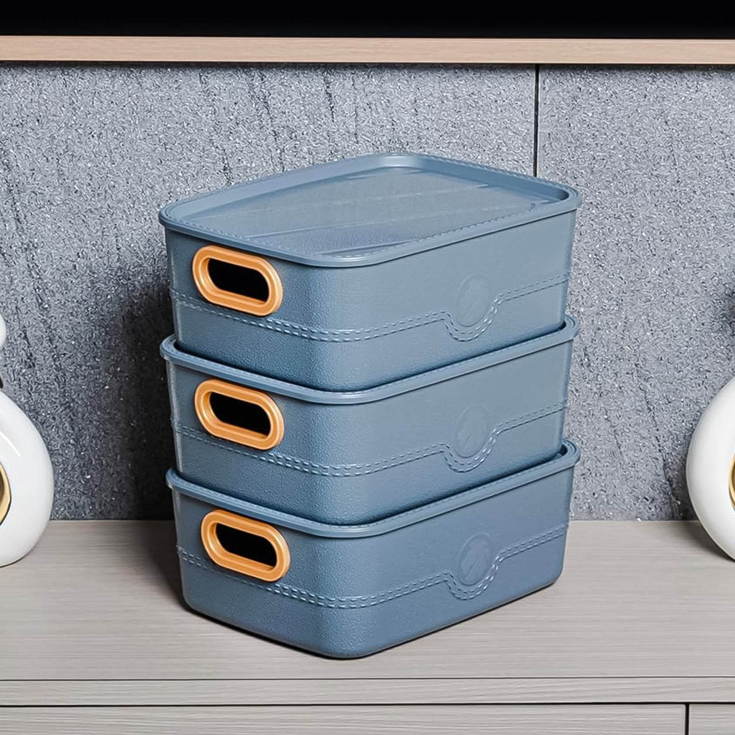 3-piece Plastic Multipurpose Storage Basket Bin Set - 9XShoppy