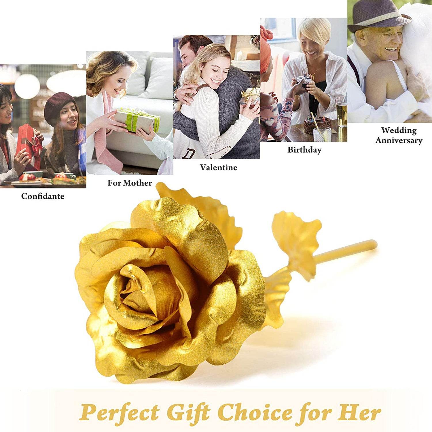 Luxury Decorative Gold Plated Artificial Golden Rose With Premium Box - 9XShoppy