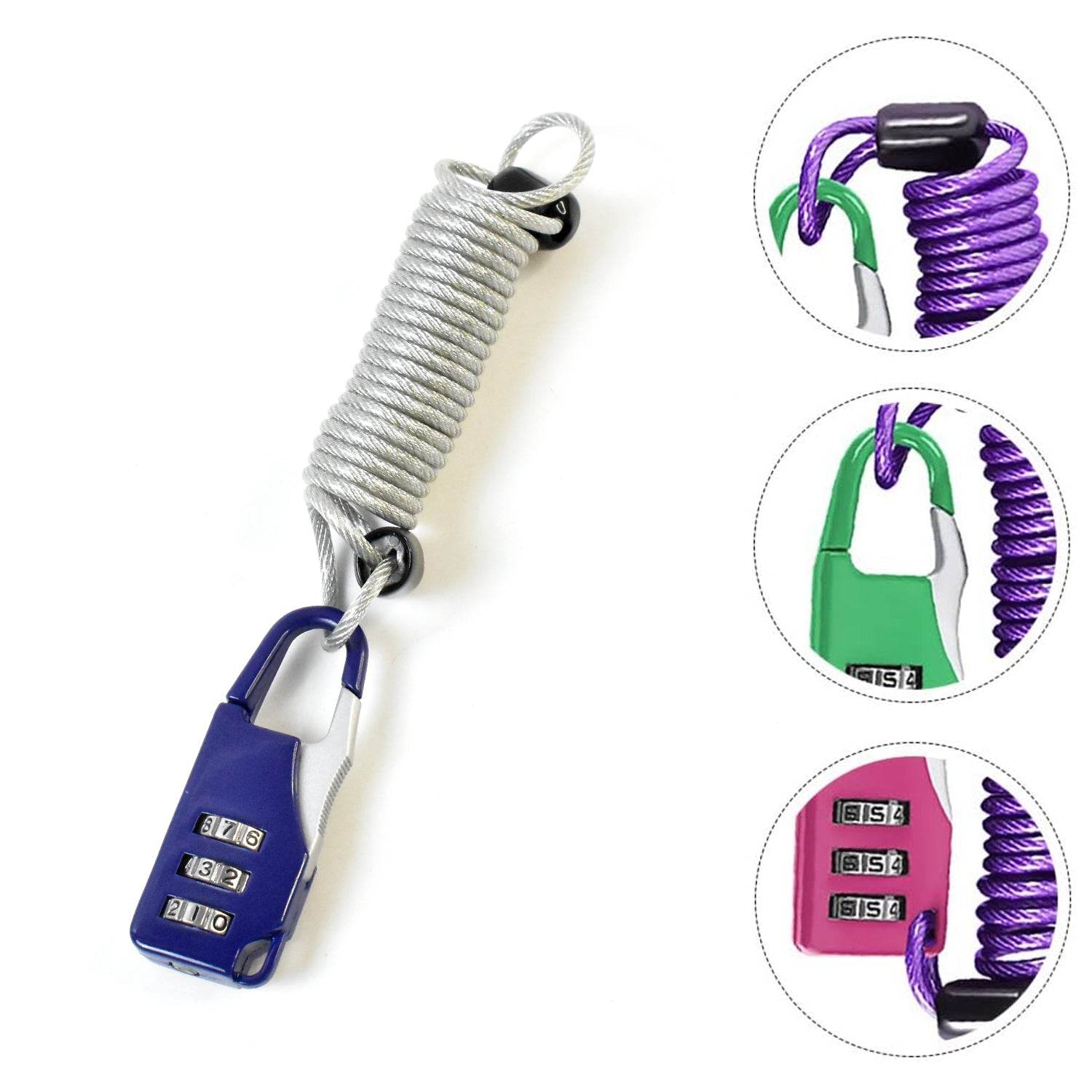 Anti-theft Dial Lock Padlock 3-digit Built-in Wire (1 Pc) - 9XShoppy