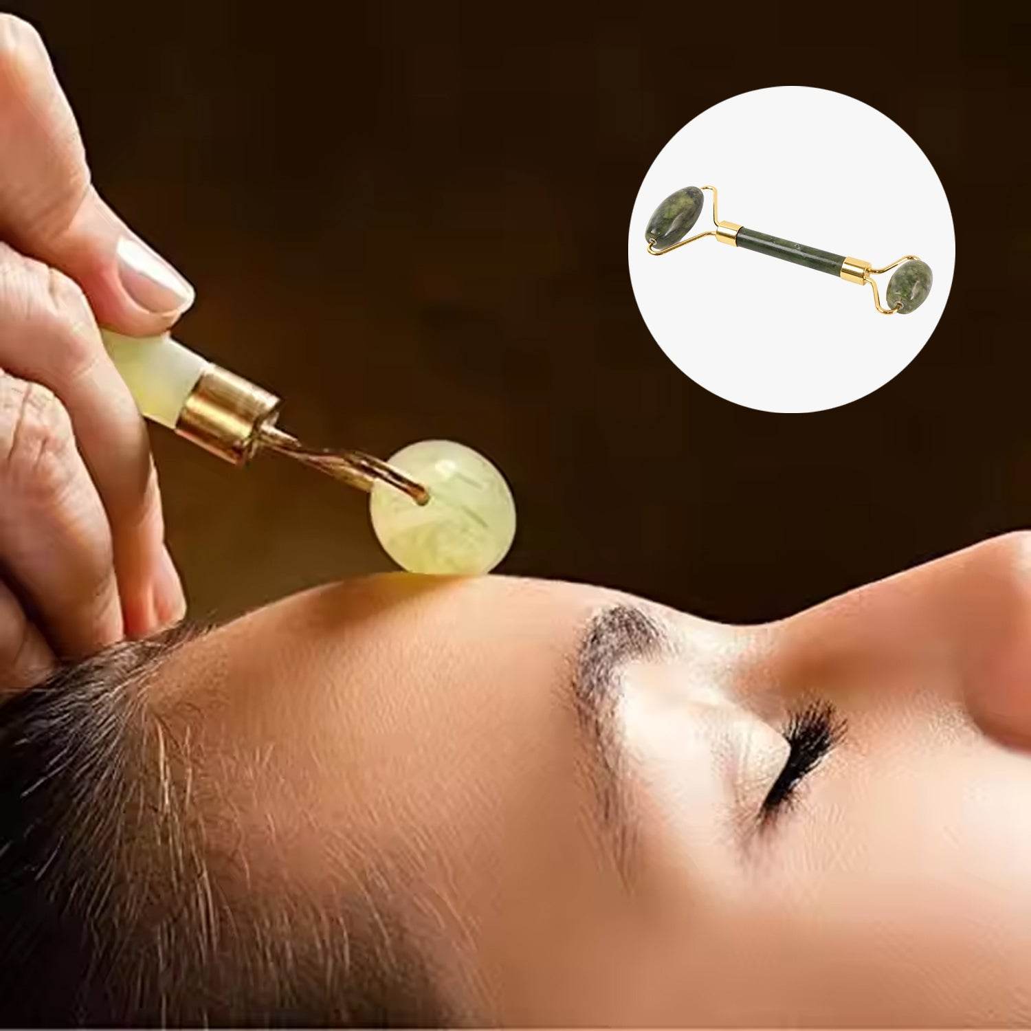 Dual-headed Jade Facial Massage Roller (1 Pc) - 9XShoppy