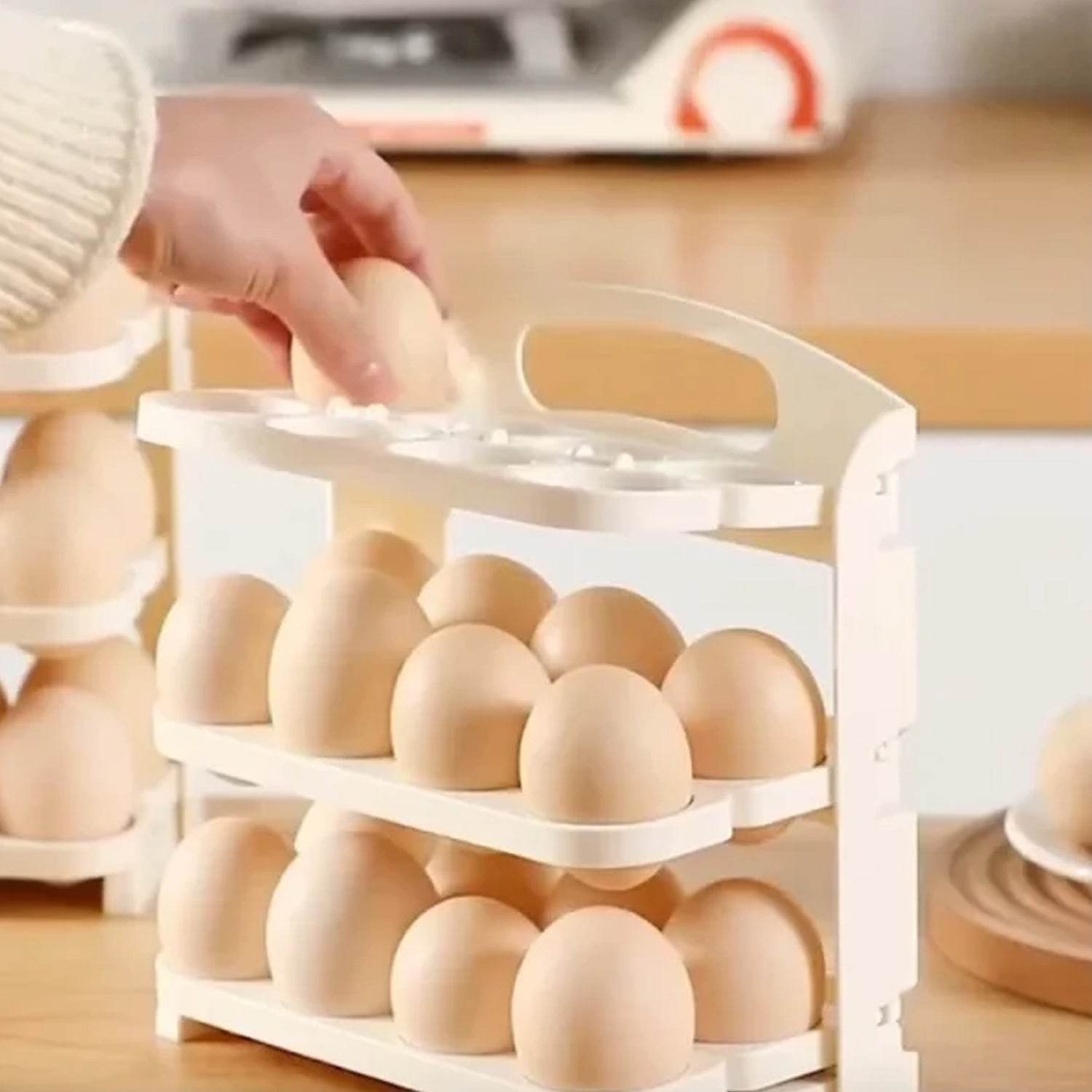 Plastic Foldable Egg Tray 24 Grid Egg Storage Box (1 Pc) - 9XShoppy