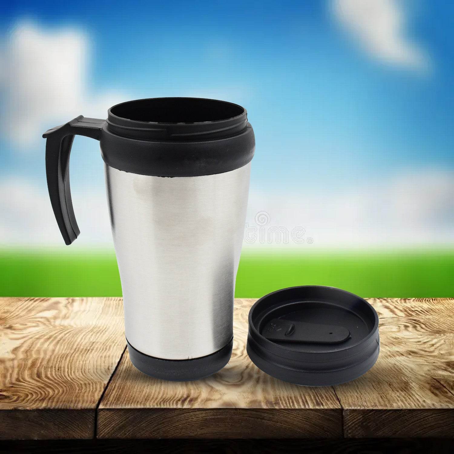 Stainless Steel Vacuum Glass Insulated Glass Coffee Cups (With Lid Handle 1 Pc) - 9XShoppy