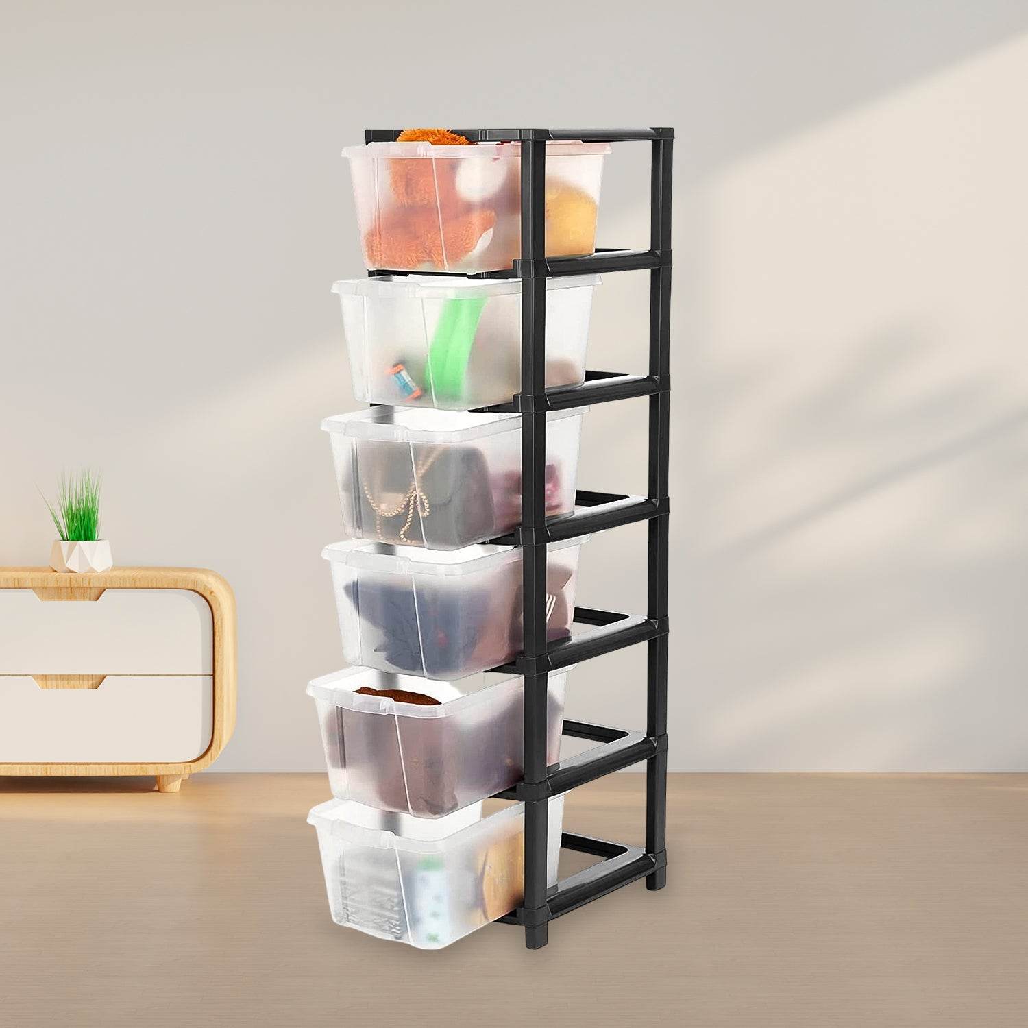 6-layer Modular Plastic Drawer Storage Cabinet - 9XShoppy