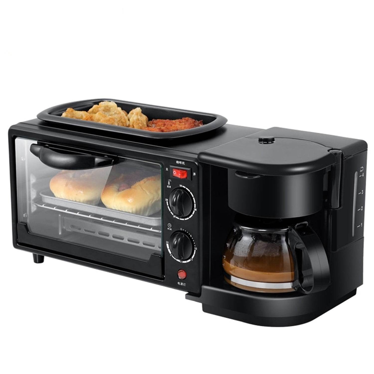 3 In 1 Breakfast Maker Portable Toaster Oven - 9XShoppy