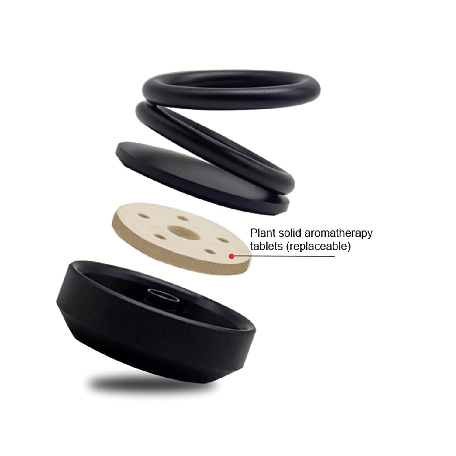 6319 Solar Power Car Aroma Diffuser 360double Ring Rotating Design Car Fragrance Diffuser Car Perfume Air Freshener For Dashboard Home Office - 9XShoppy