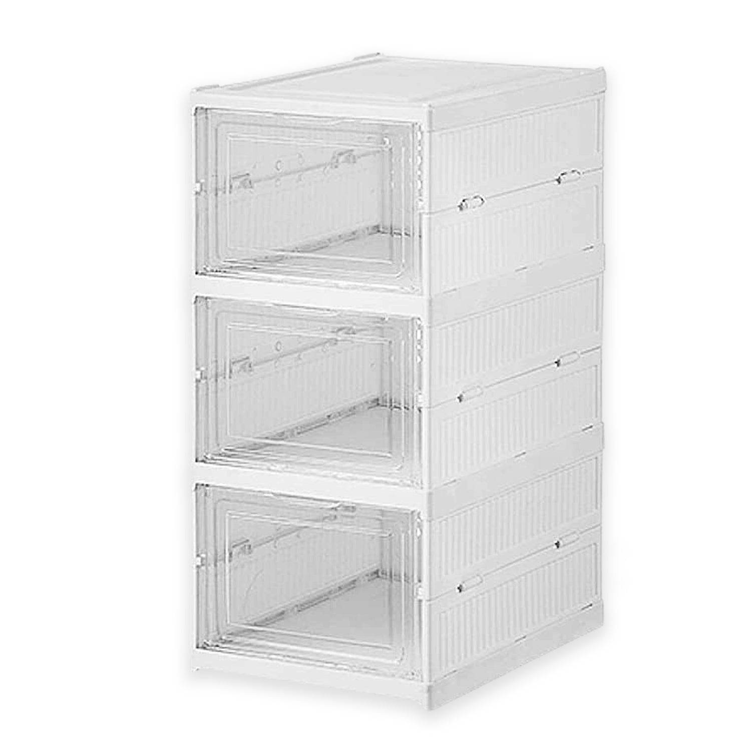 Stackable Multifunctional Storage For Clothes Foldable Drawer Shelf Basket Utility Cart Rack Storage Organizer Cart For Kitchen Pantry Closet Bedroom Bathroom Laundry (3 Layer 1 Pc) - 9XShoppy