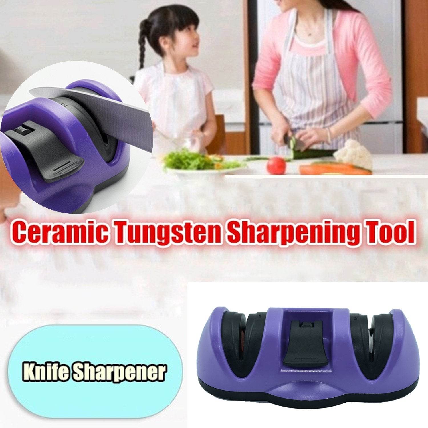 Manual Knife Sharpener 2 Stage Sharpening Tool - 9XShoppy