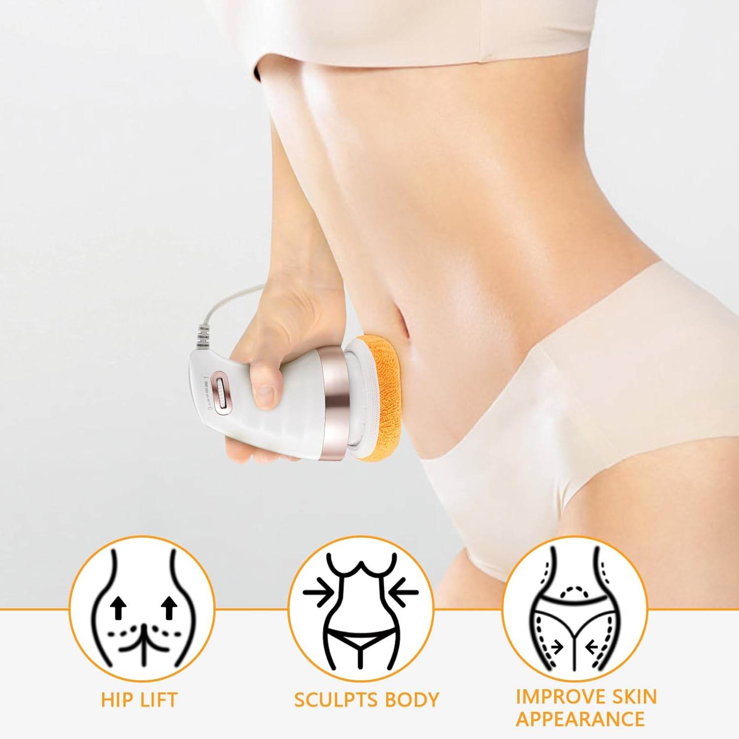 7293 Body Massager Shaping Machine Body Sculpting Massager With 3 Washable Pads Adjustable Speeds Electric Handheld Massager For Belly Waist Legs Arms Butt (1 Pc) - 9XShoppy