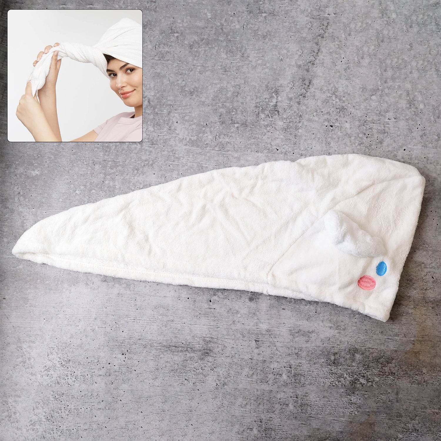 Premium Soft Microfiber Hair Drying Towel Wrap With Button (1 Pc) - 9XShoppy