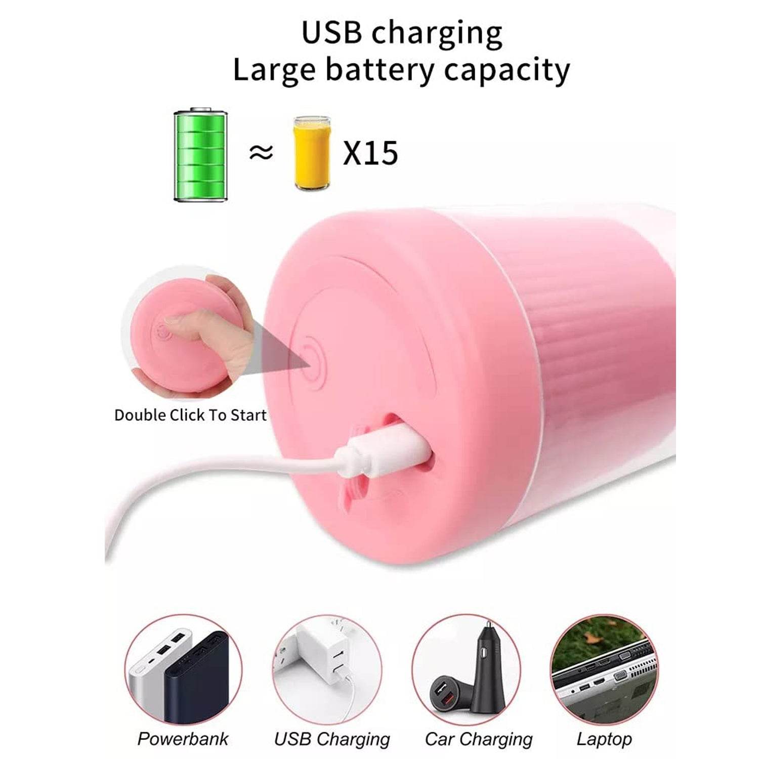 BLENDER PORTABLE JUICER FOR SMOOTHIE 420 ML - 9XShoppy