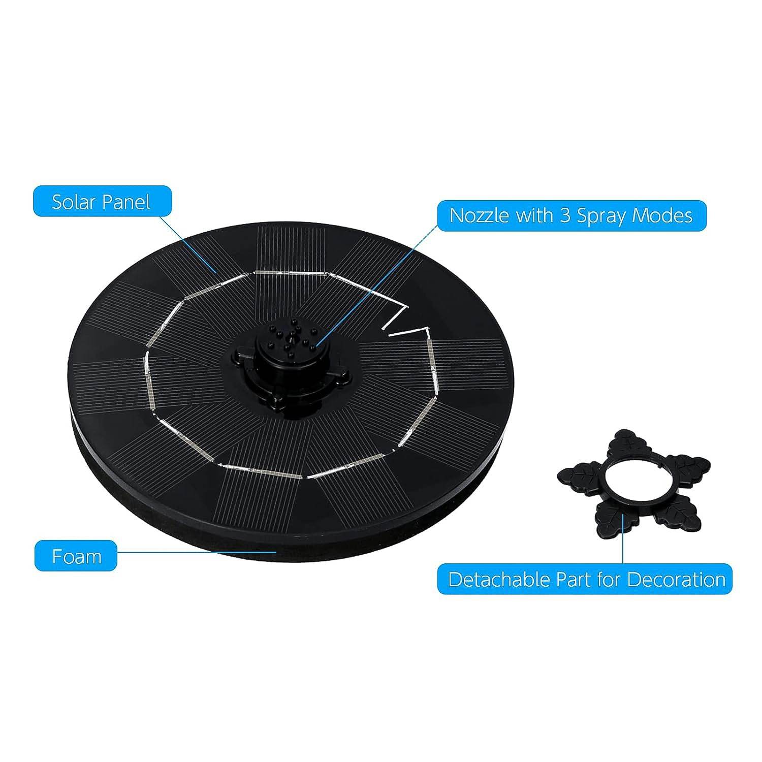 Fast Fountain By Pocket Hose - Solar-powered - Instantly Adds A Water Feature Virtually Anywhere - 5 Spray Modes - No Installation Or Batteries Required - Great For Bird Baths Pools Pond More (1 Pc) - 9XShoppy