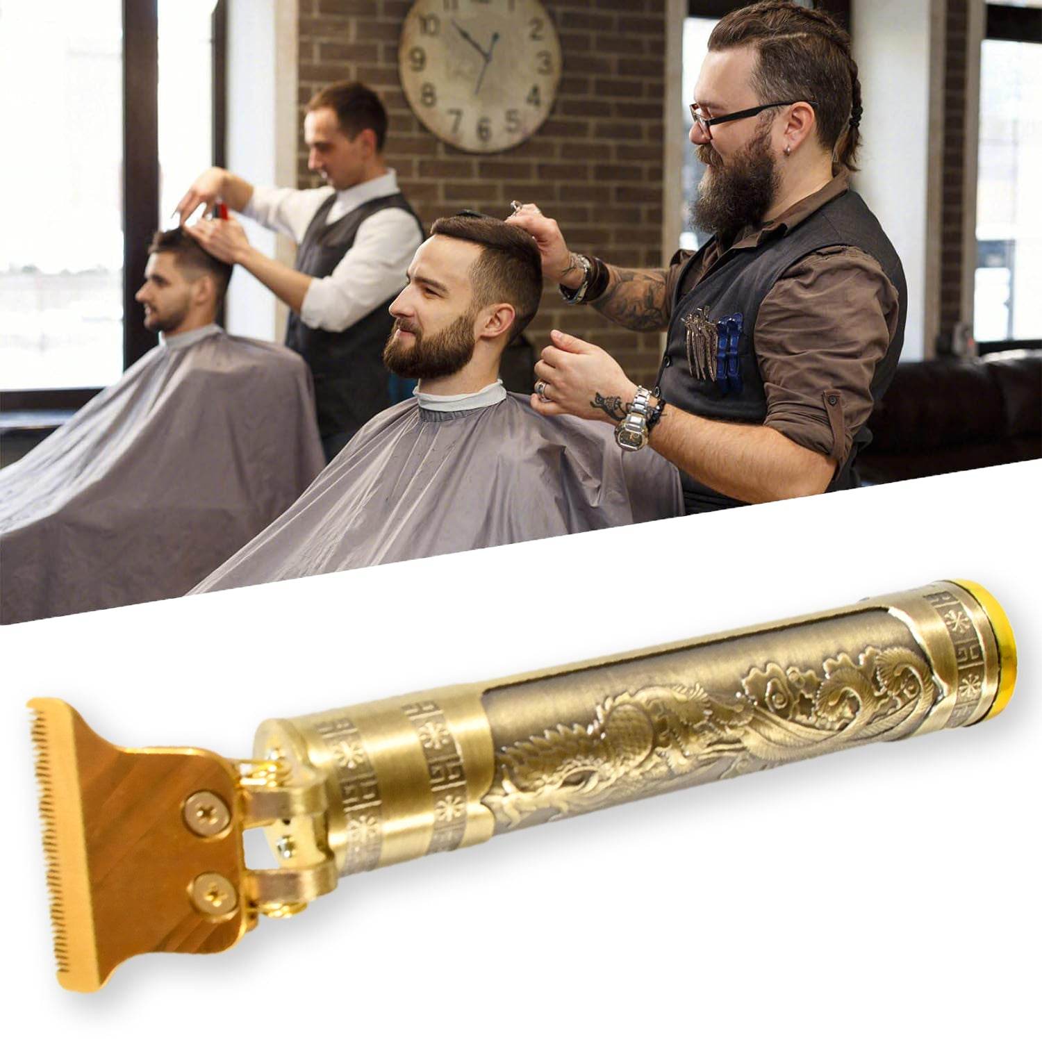 12702 Hair Trimmer For Men Hair Style Trimmer Professional Hair Clipper Electric Shaving Machine Dry Shaving For Men - Hair Shaving And Trimming Beard With 4 Adjustable Blade Clipper Oil Cleaning Brush - 9XShoppy