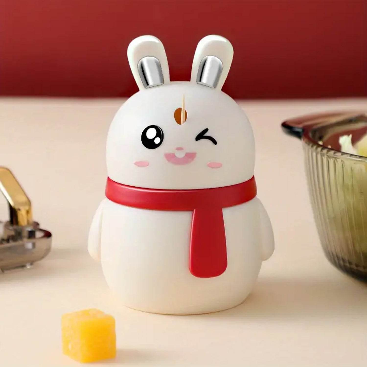 8842 Rabbit Shape Toothpick Dispenser Pressing Small Size Accessory Durable Red Home Garden Kitchen Dining Bar Kitchen Storage Organization Racks Holders Dining Room Table Decoration (1 Pc ) - 9XShoppy