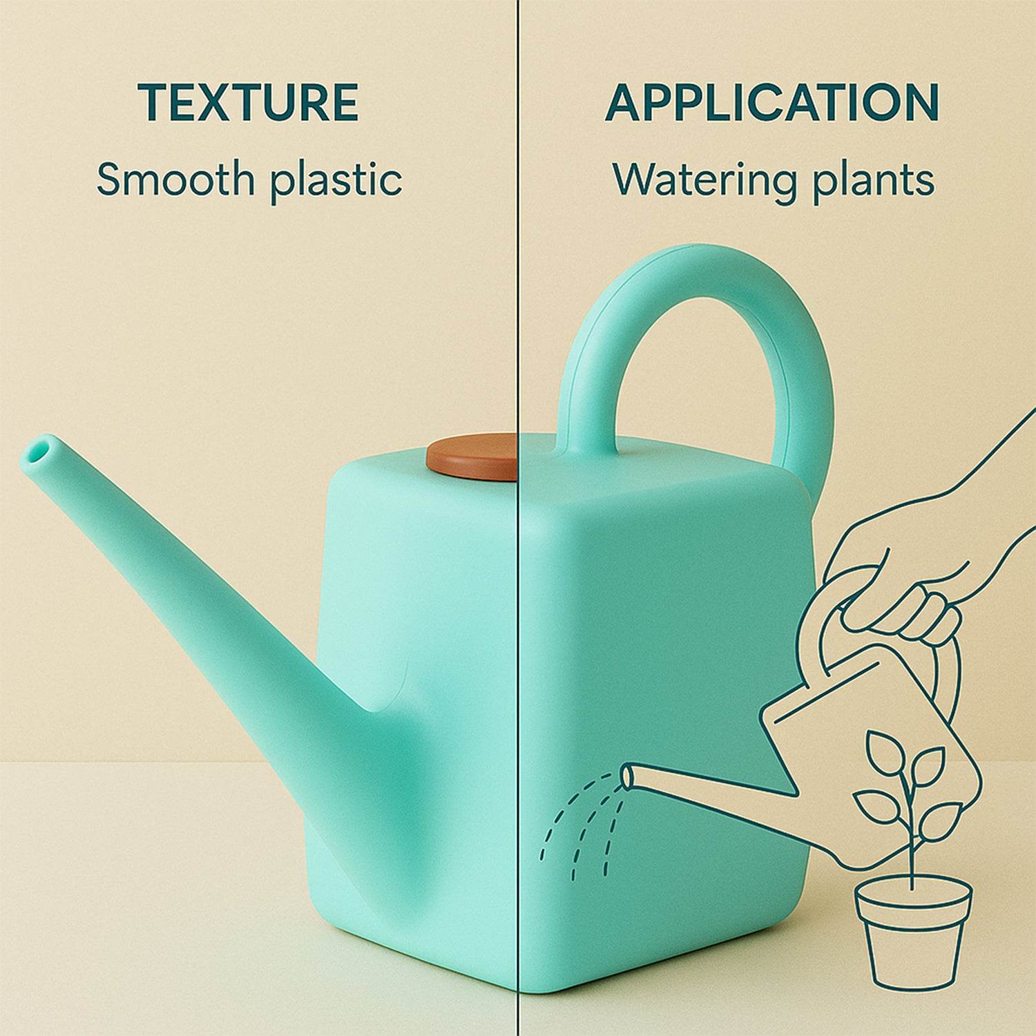 2 Litter Heavy-duty Plastic Gardening Watering Can With Long Spout Ergonomic Handle - 9XShoppy