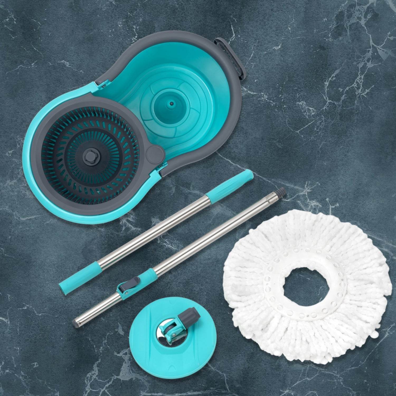4941 Quick Spin Mop Plastic Spin Bucket Floor Cleaning Easy Wheels Big Bucket Floor Cleaning Mop With Bucket - 9XShoppy