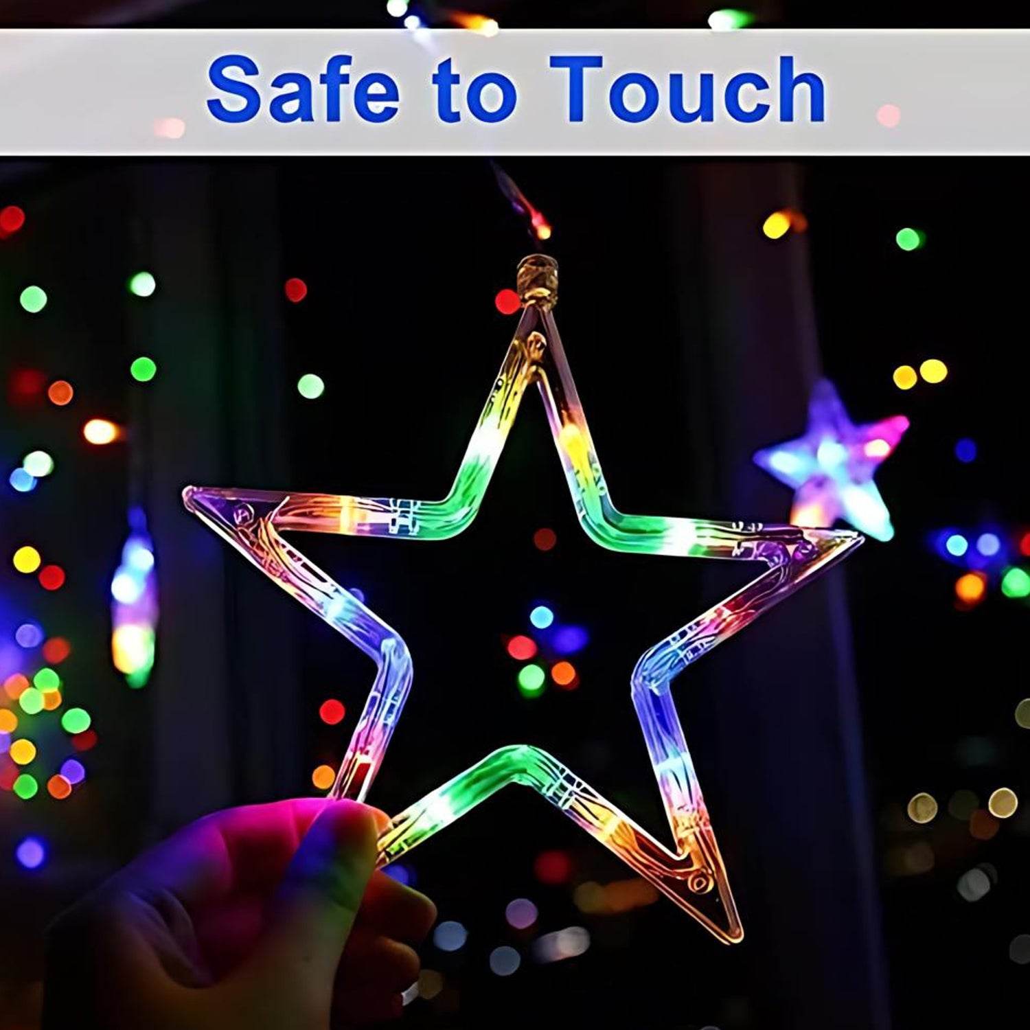 Stars Led Curtain String Lights With 8 Flashing Modes - 9XShoppy