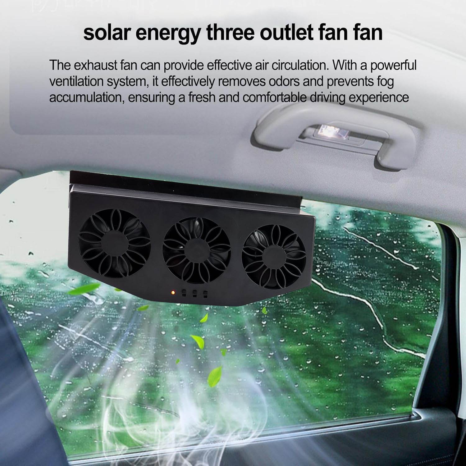 Triple Fan Solar Powered Car Exhaust Ventilation System With Usb Charging - 9XShoppy