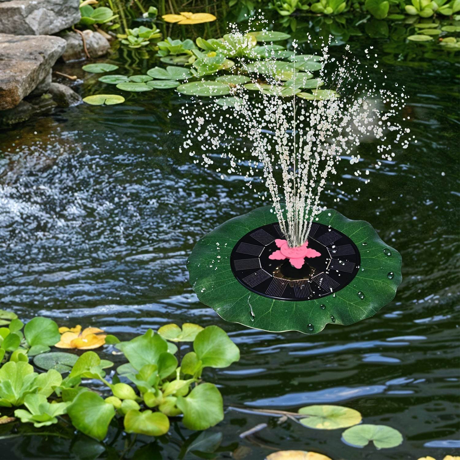 Decorative Solar-powered Floating Water Fountain Pump - 9XShoppy