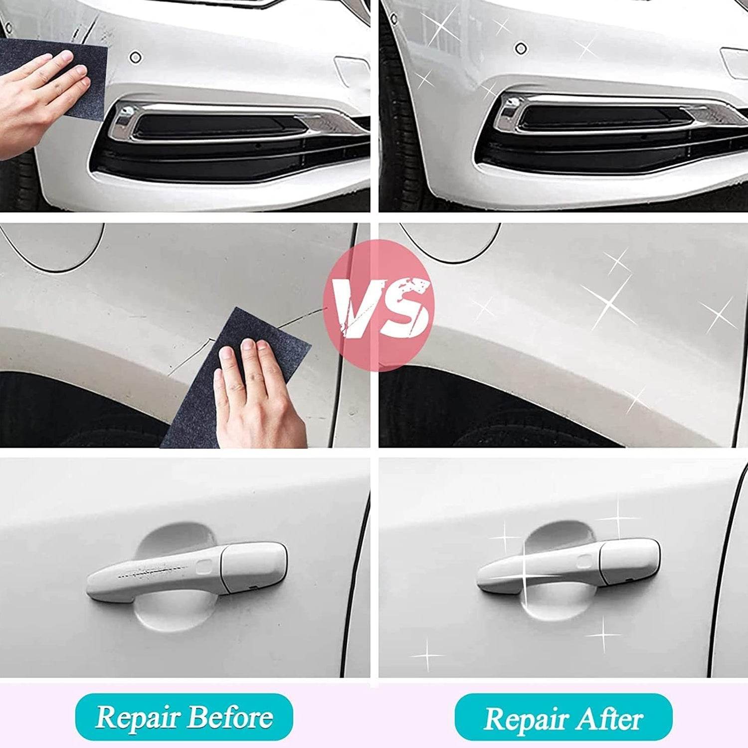 8527 Nano Magic Car Scratch Remover Cloth Multipurpose Scratch Repair Cloth Cloth For Car Paint Scratch Repair Easy To Repair Slight Scratches On The Surface Polishing Repeatable Use For All Kinds Of Car (45 Ml Repair Solution 2 Gloves 2 Nano Cloth) - 9XShoppy
