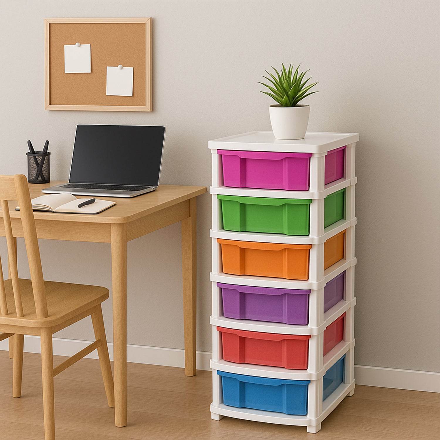6-layer Multi-colored Plastic Storage Drawer Cabinet - 9XShoppy