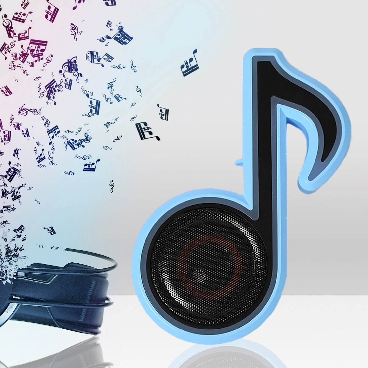 6068 Mini Portable Music Note Shape Speaker Subwoofer Colorful Musical Note Led Lighting Sound For Creatives Gift Computer Phone Sound Equipment - 9XShoppy