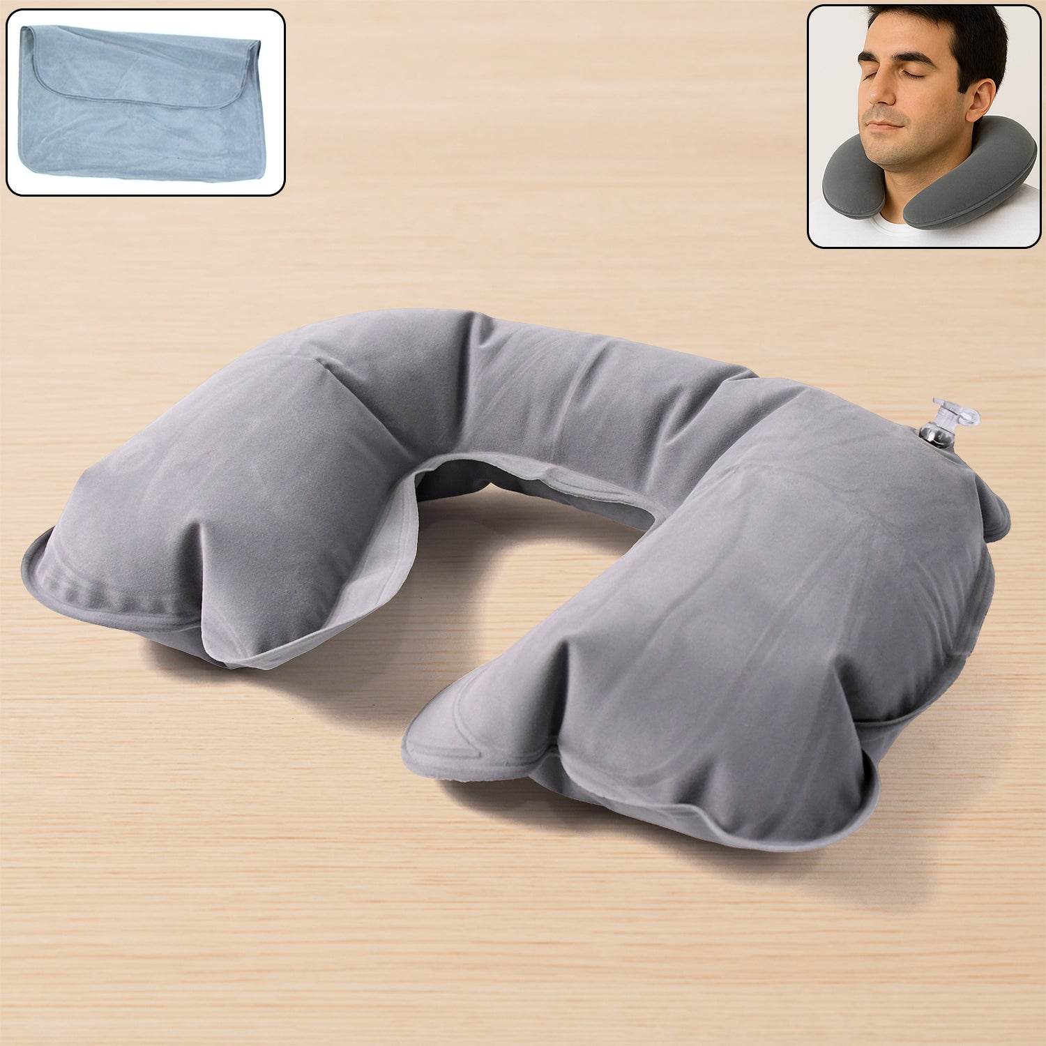 8540 Inflatable Foldable Pillow U Shape Air Cushion Travel Pillow Travel Business Trip Neck Pillow For Long Trips Ideal For Men Women Portable And Perfect For Backpacking Car Camping And Even Airplane Travel - 9XShoppy