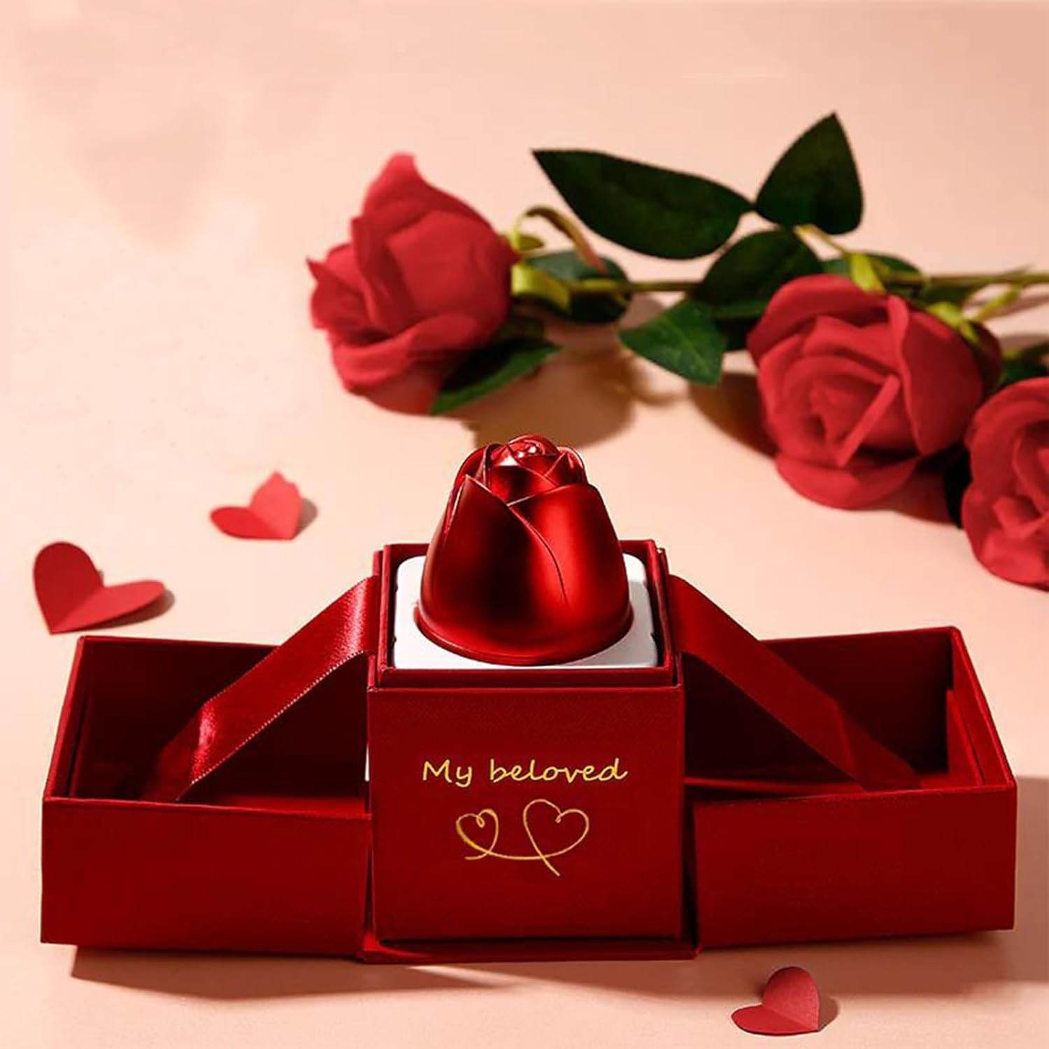 Christmas Gifts For Women Rose Ring Box Jewellery Box Eternal Rose Necklaces Box Wedding Valentines Day - 9XShoppy