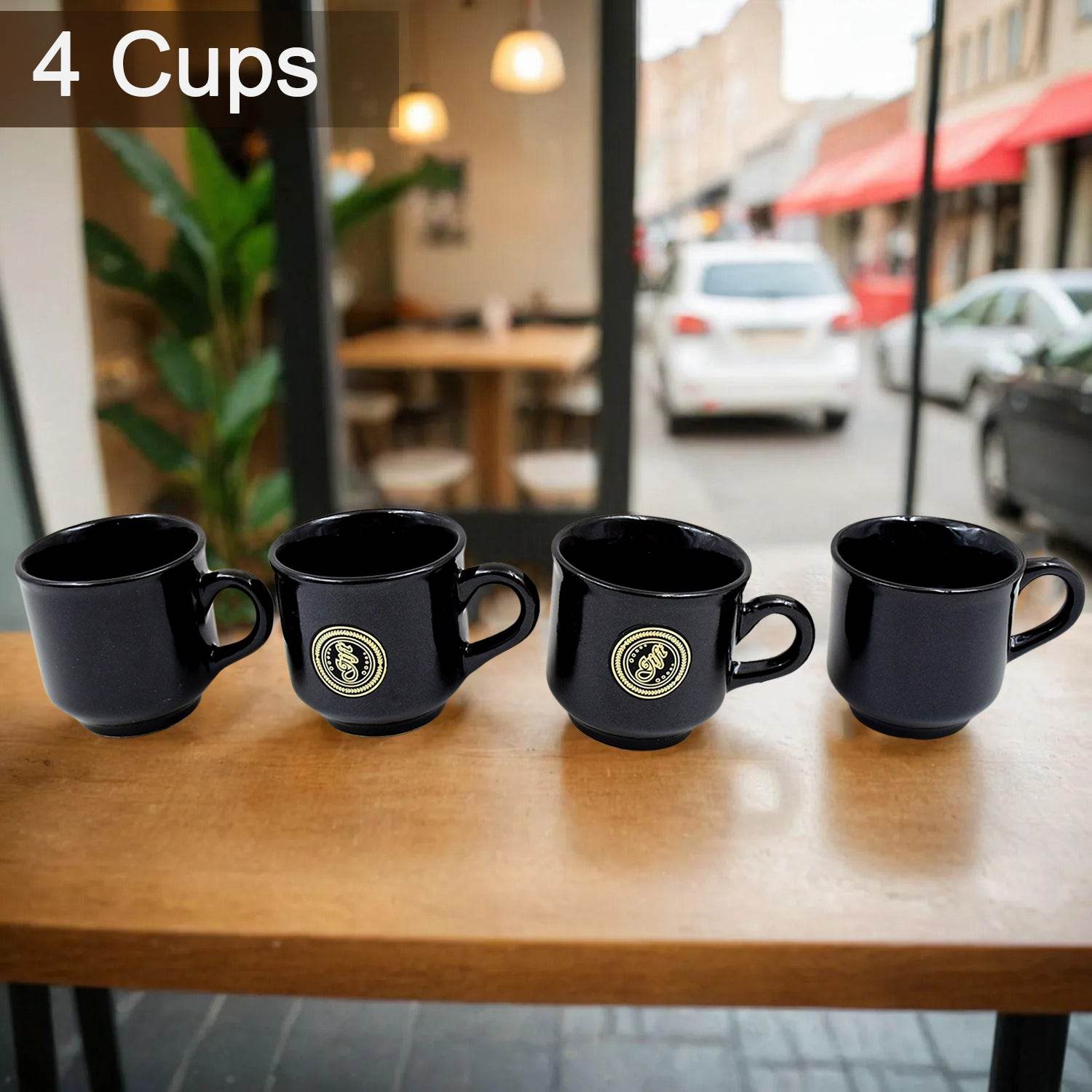 A One Ceramic Tea Cups Mug Set With Leaf Shape Serving Bowl (8 Pcs Set) - 9XShoppy