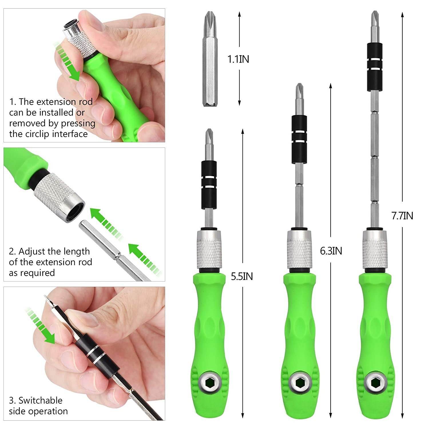 32 In 1 Mini Screwdriver Bits Set With Magnetic Flexible Extension Rod - 9XShoppy