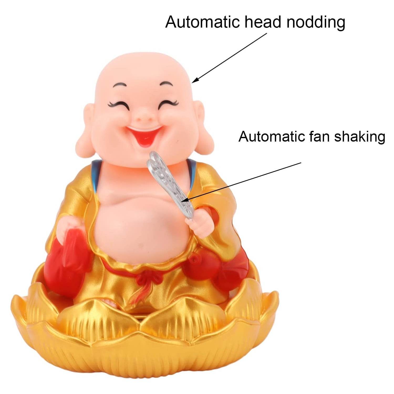 Solar Power Moving Buddha Car Ornament (1 Pc) - 9XShoppy