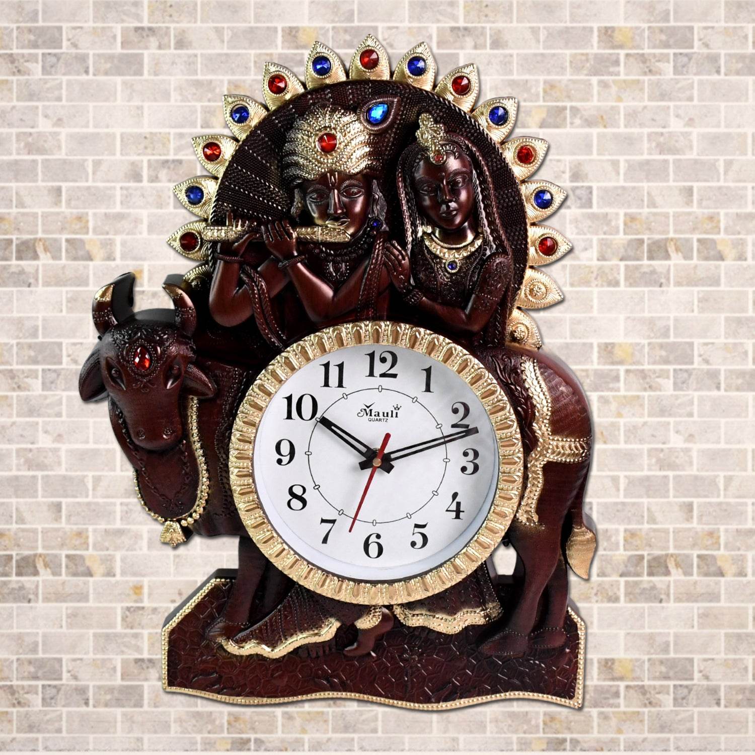 Analog Latest Stylish New Models Wall Clock With God Radha Kishan Frame - 9XShoppy