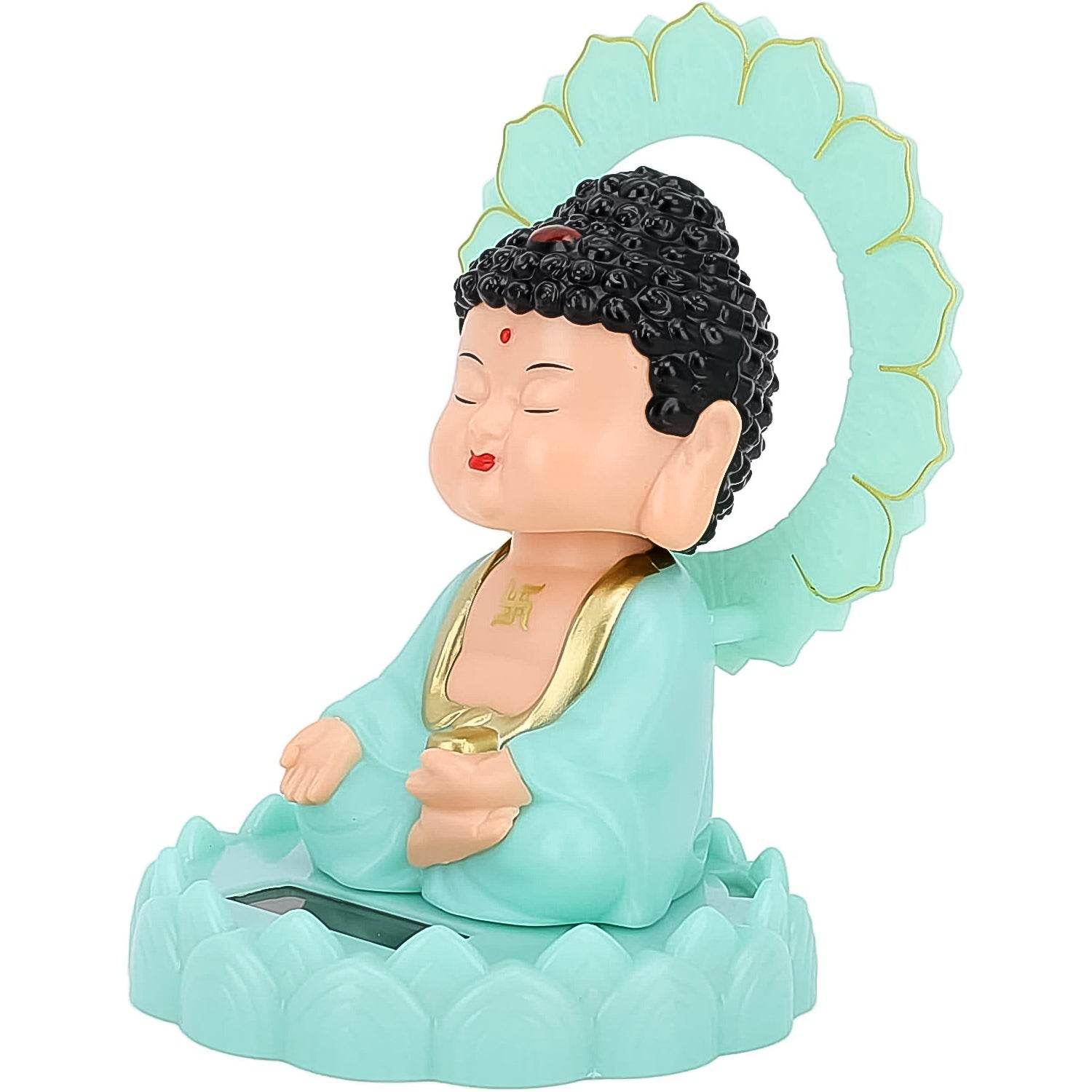 Plastic Solar Powered Moving Head Sitting Action Buddha Statue (1 Pc) - 9XShoppy