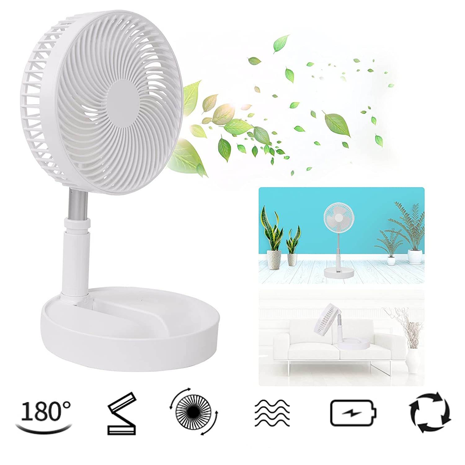 7206 Telescopic Electric Desktop Fan Height Adjustable Foldable Portable For Travelcarry Silent Table Top Personal Fan For Bedside Office Table (Battery Not Include) - 9XShoppy