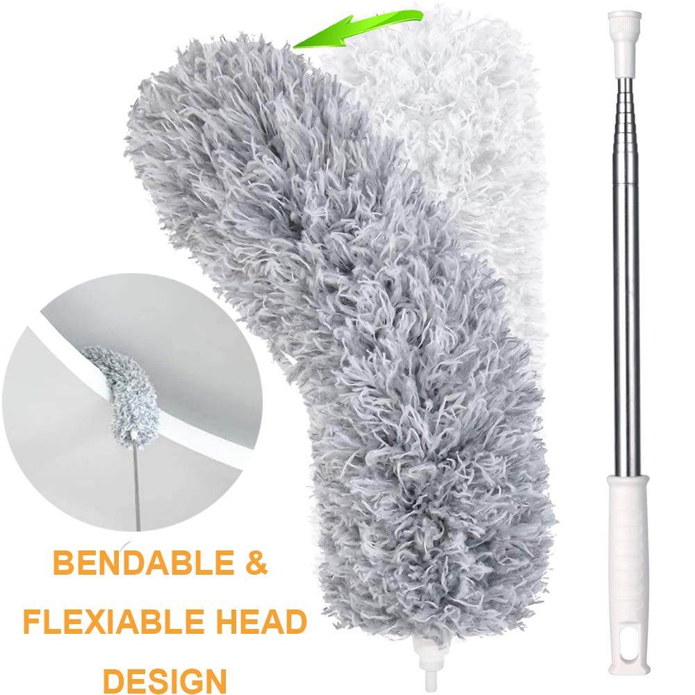 Microfiber Dusters For Cleaning Telescoping Feather Duster With 100 Inches Extendable Handle Pole Dusting Cleaning Tools For Cleaning High Ceiling Ceiling Fan Blinds Cobwebs Furniture Cars - 9XShoppy