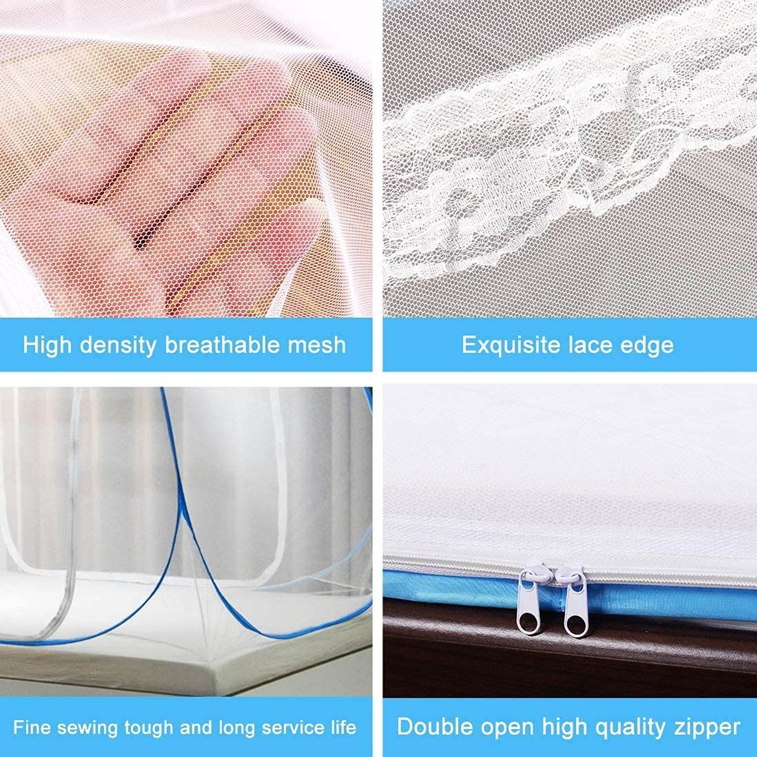 Premium Polyester Foldable Mosquito Net Tent (100 Cm Long 1 Pc) - 9XShoppy