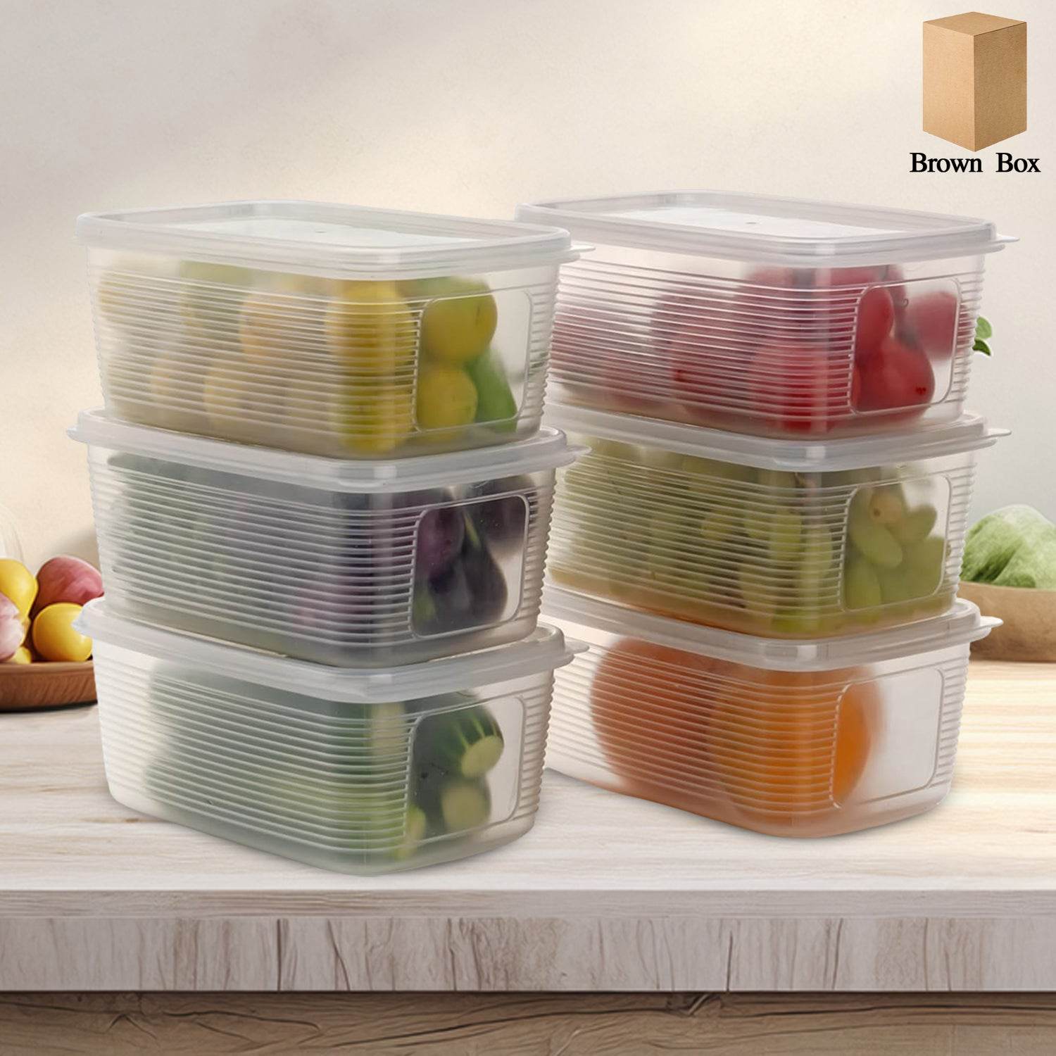 6 Pcs Multipurpose Plastic Food Storage Container Set - 9XShoppy
