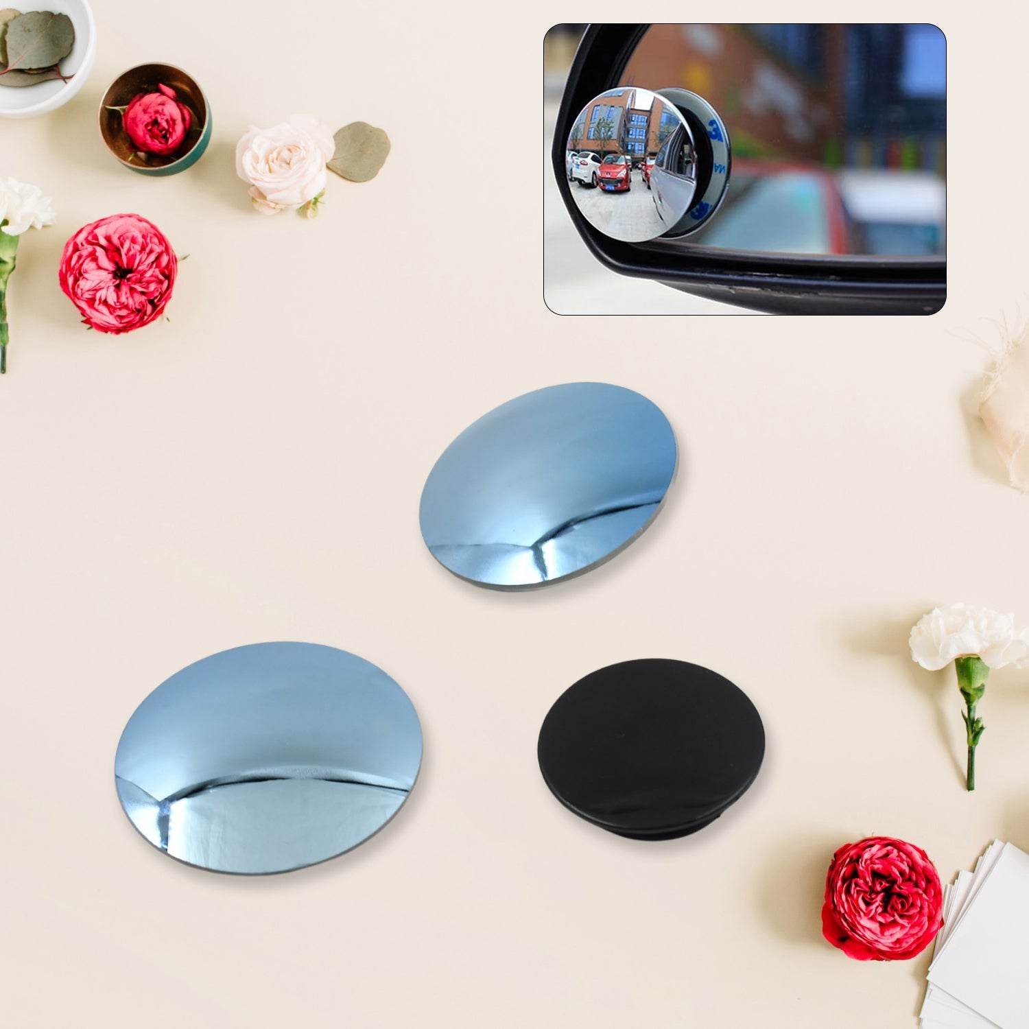 Car Blind Spot Side Mirror Round Hd Glass Blind Spot Mirror (2 Pc) - 9XShoppy