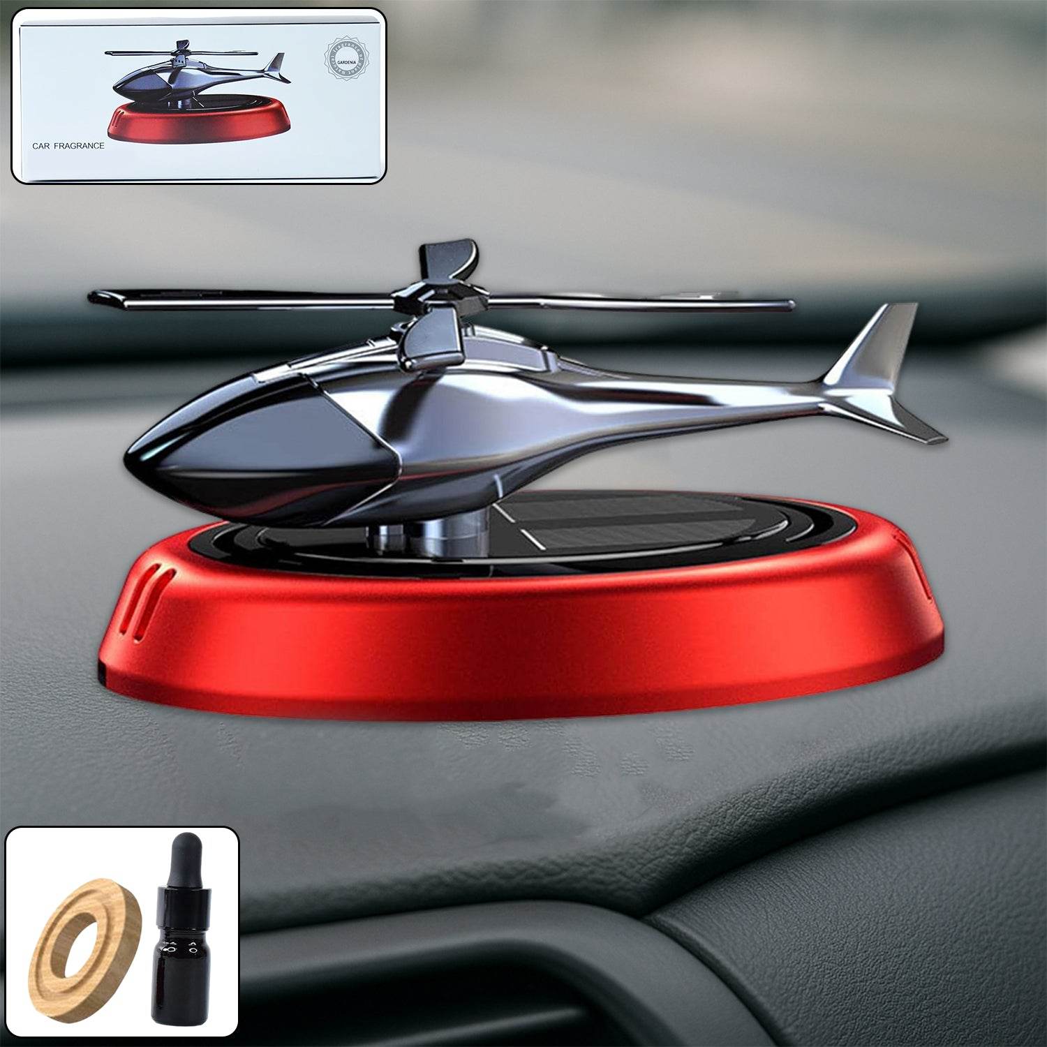 Solar-powered Rotating Helicopter Car Air Freshener - 9XShoppy