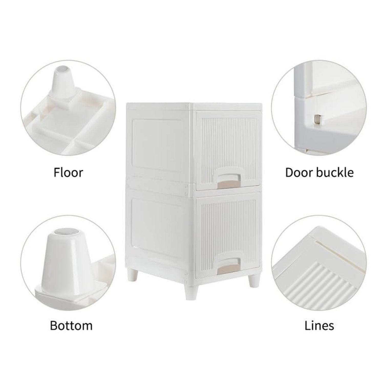 Multipurpose Storage Cabinet Storage Solutions Plastic Drawers Multi Layer Wardrobe Storage Drawers Foldable Multipurpose Drawer Units For Kitchen Bathroom Bedroom Cloth (2 Layer) - 9XShoppy