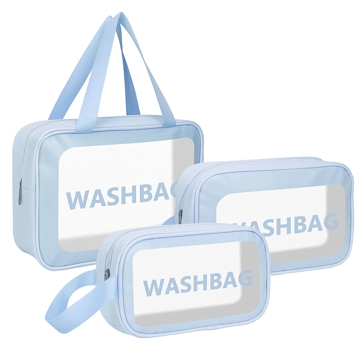 3-in-1 Waterproof Transparent Travel Toiletry Bag Set - 9XShoppy