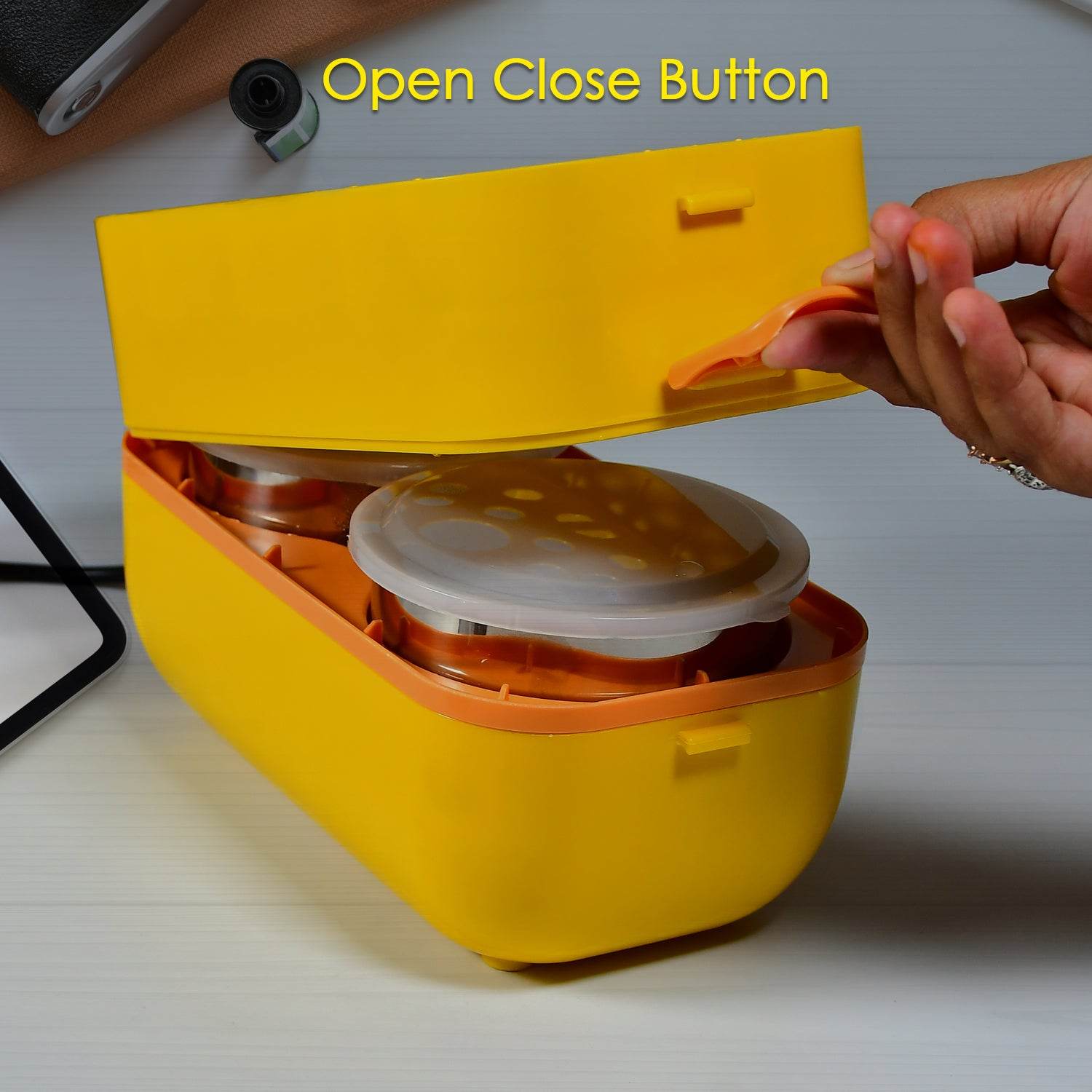 2layer Electric Lunch Box For Office Portable Lunch Warmer With Removable 4 Stainless Steel Container. - 9XShoppy