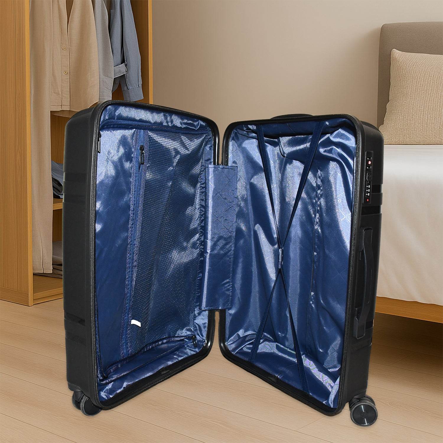 Mix Color Hard-shell Luggage Trolley 4-pc (Set) - 9XShoppy