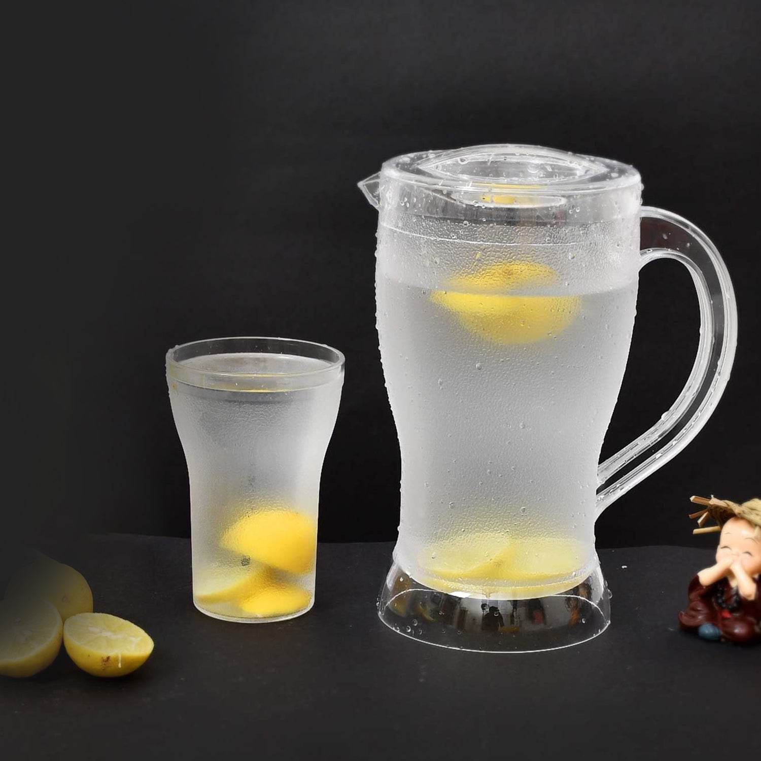 Apex Unbreakable Lemon Jug Set With 6 Glasses 1200ml Jug + 300ml Glasses Approx - 9XShoppy