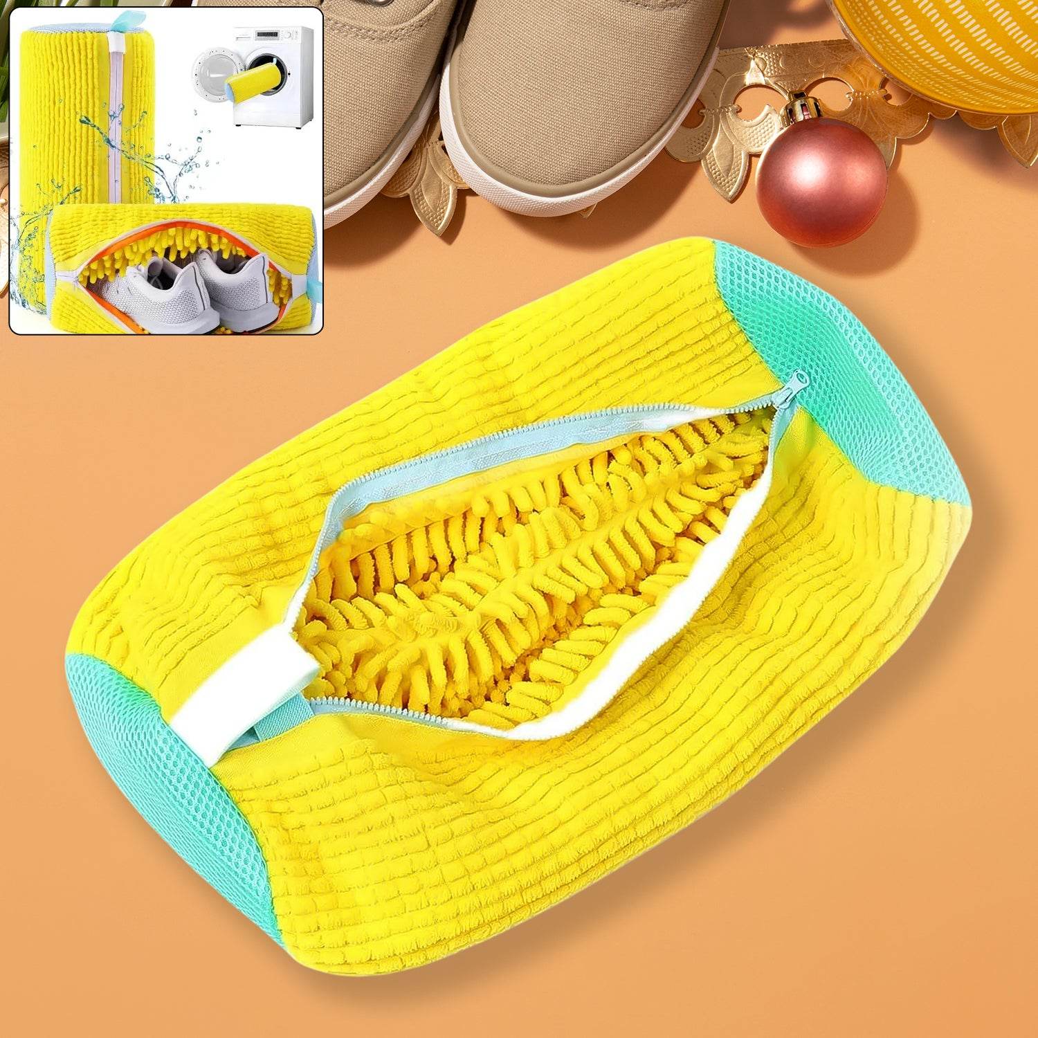 Shoe Cleaning Mop Cover With Microfiber Chenille Lining Zipper (1 Pc) - 9XShoppy